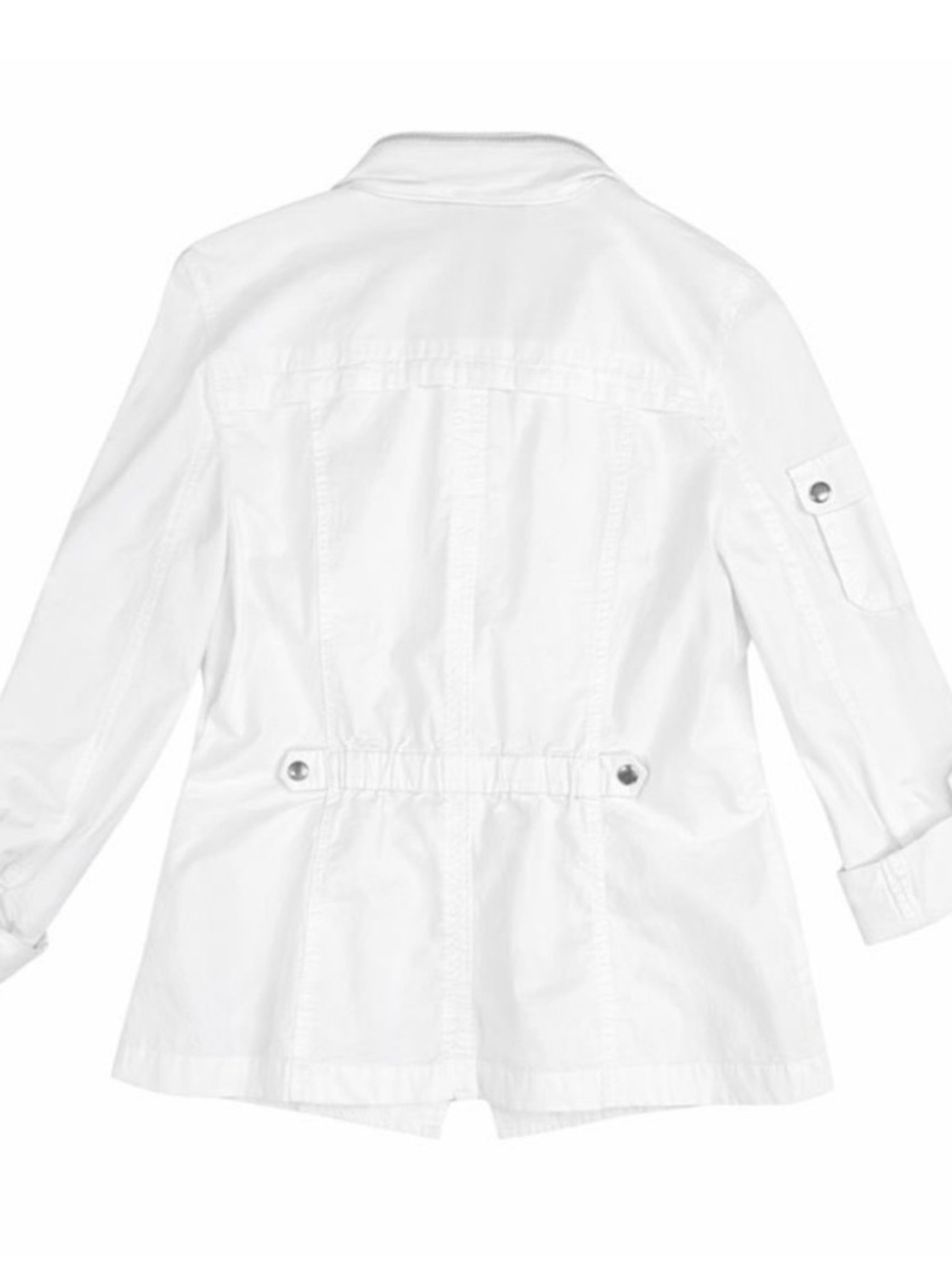 INC International Concepts White Women's Utility Jacket with Snap Details - Picture 2 of 6